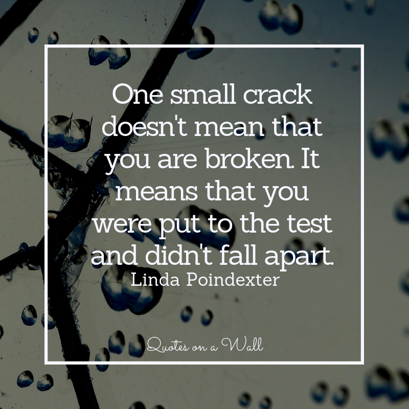 One Small Crack Doesn T Mean That You Are Broken